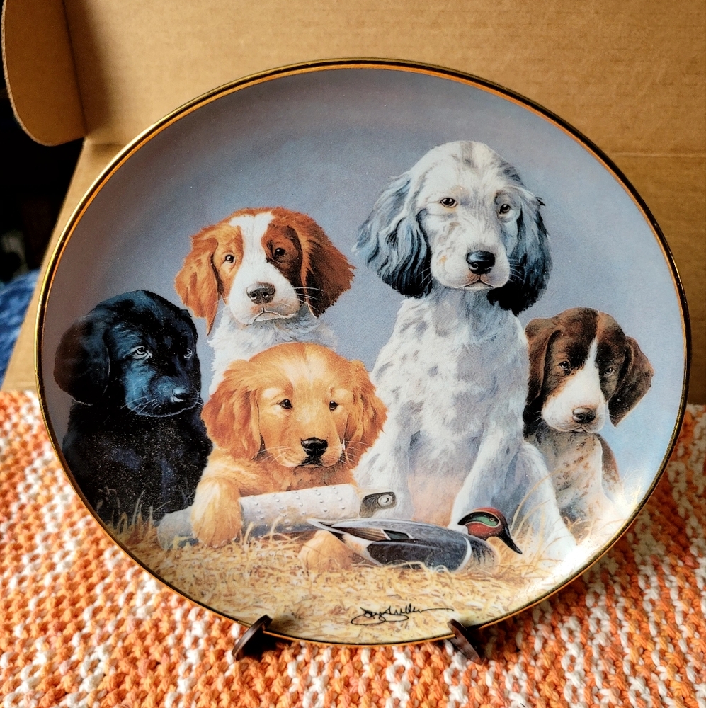 Franklin Mint Plate Titled School Daze Dog-Themed Decorative Plate
